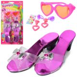 Туфлі 18см, окуляри, сережки, наклейки, на листі, 19-38-5,5см /72/