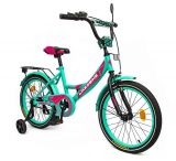 Велосипед детский 2-х колес.18'' 211803(1 шт)Like2bike Sky, бирюзовый, рама сталь, со звонком, руч.тормоз, сборка 75%