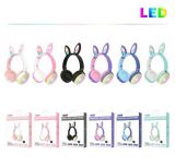 Навушники "Зайчик", мікс кольорів, поп-іт, бездротові Bluetooth, світло, радіо, мікрофон, USB кабель, в кор. /60/