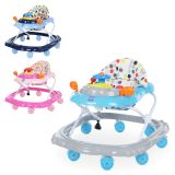 Ходунки муз, колеса 8 шт.(6,5см), стопор 2 шт., 4 полож. висоти, кермо-пискавка, бат., 3 кольори. /6/