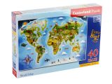 Кастор пазли 40maxi "Карта світу" 59*40 /10/