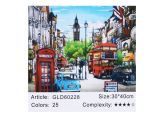 Алмазная мозаика по номерам 30*40 "Улицы Лондона" карт уп. (холст на раме)