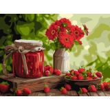 Набір для розпису по номерах "Полуничне варення" 30х40см Набір для розпису по номерах "Полуничне варення" 30х40см