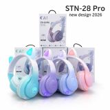Бездротові Навушники з вушками, з Bluetooth, світяться . модель STN-28 Pro Mix кольори
