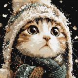 Набір для розпису по номерах "Сніговий котик" 40х40см