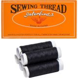 Нитки швейні №40/2 чорні, поліестер X4-102,  в уп 12 шт, ціна за 4 уп. //