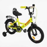 Велосипед 14" дюймів 2-х колісний "CORSO" MAXIS ручне гальмо, дзвіночок, сидіння з ручкою, додаткові колеса, ЗІБРАНИЙ НА 75%, в кор.  /1/