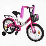 Велосипед 20" дюймів 2-х колісний "CORSO" MAXIS кошик, прикраси, ручне гальмо, дзвіночок, додаткові колеса, ЗІБРАНИЙ НА 75%, в кор. /1/