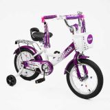 Велосипед 14" дюймів 2-х колісний "CORSO" MAXIS ручне гальмо, дзвіночок, сидіння з ручкою, додаткові колеса, ЗІБРАНИЙ НА 75%, в кор. /1/