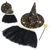 Аксесуари для свята Хелловін/Halloween, костюм, спідниця 31см, капелюх 38-38-в35см, чарівна паличка, у п/е, 49-57см /60/